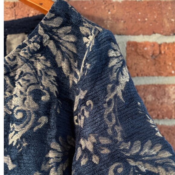 Farm Rio Jacquard Navy Gold Baroque Top M - Picture 5 of 10